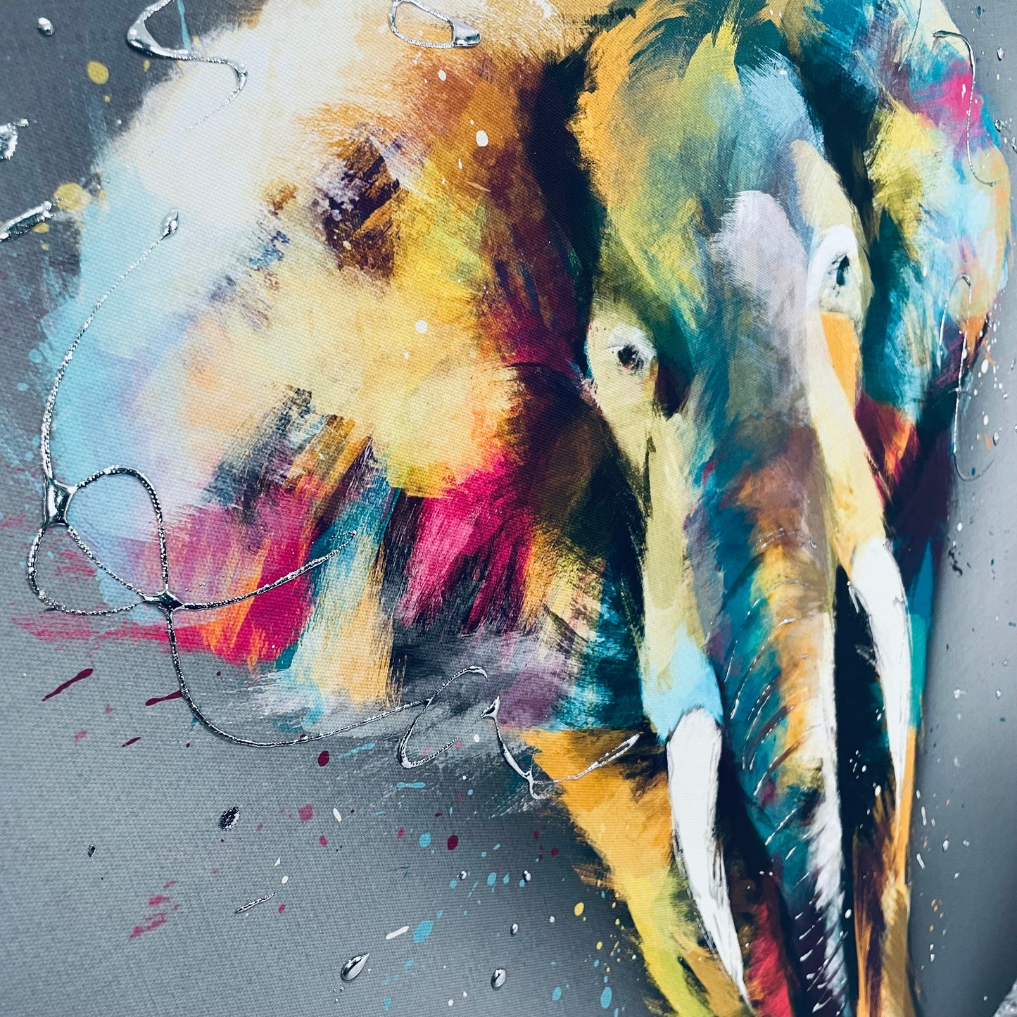 African Elephant Painting Print on Canvas