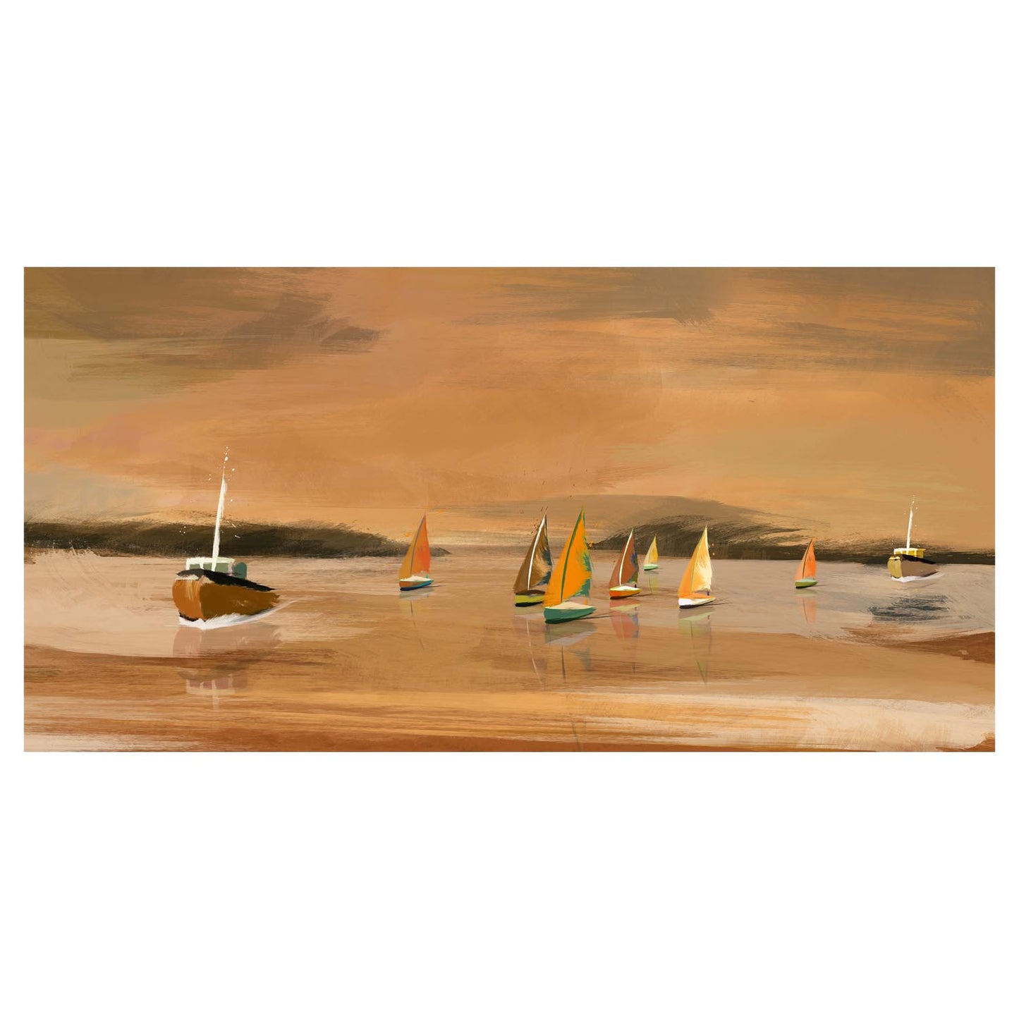 Copper Lighthouse Painting Print Landscape
