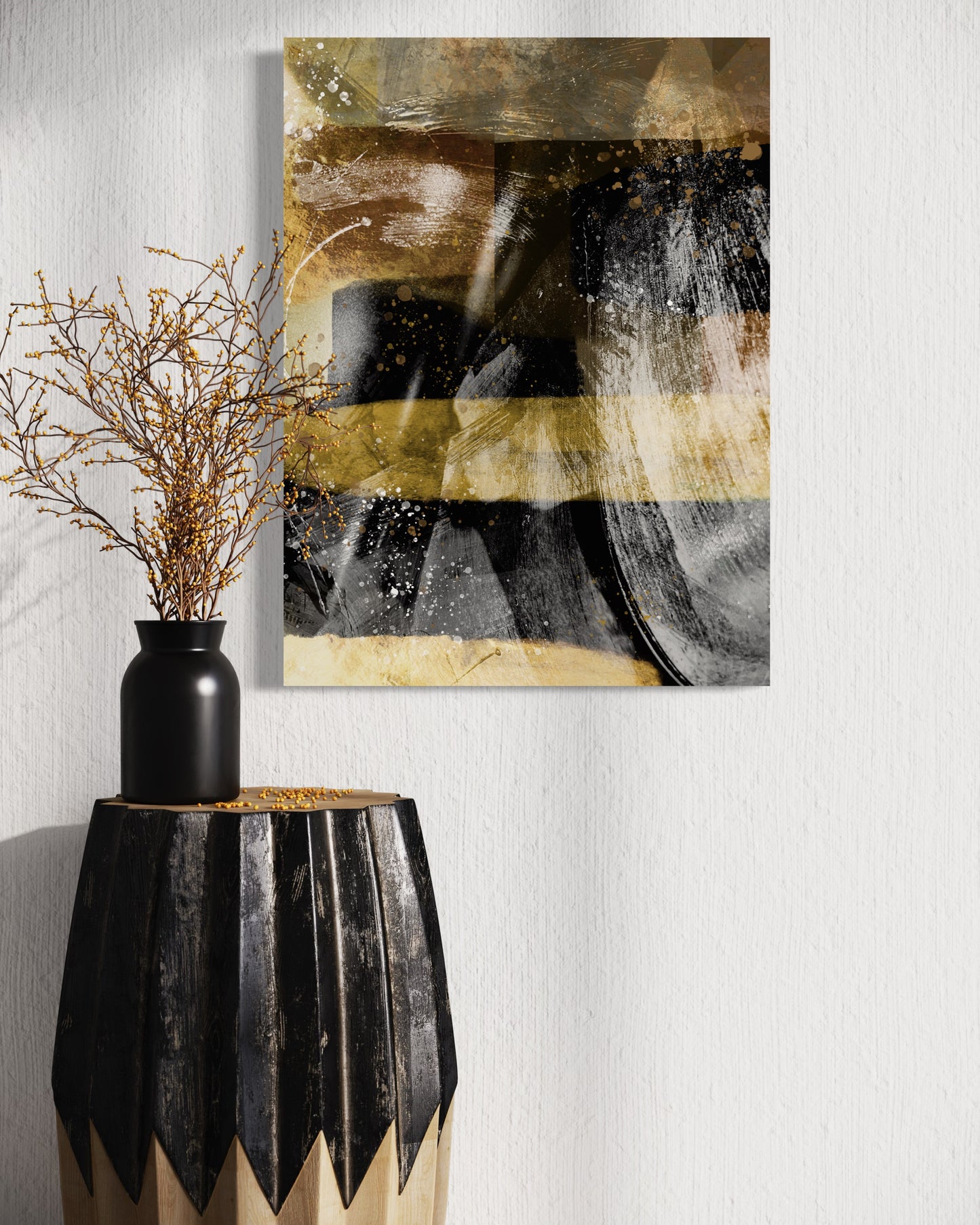 Gold Abstract Goldmine 1 Painting Print on Canvas