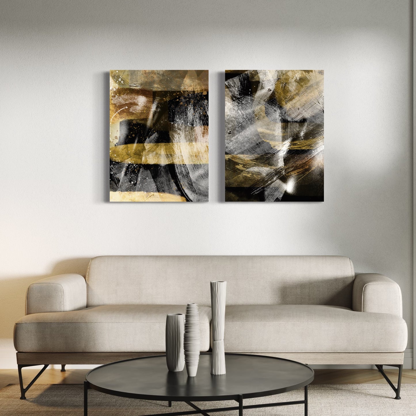 Gold Abstract Goldmine 1 Painting Print on Canvas