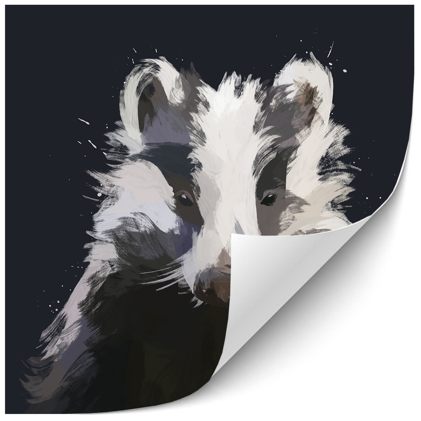 Black Badger Liquid Foil Print