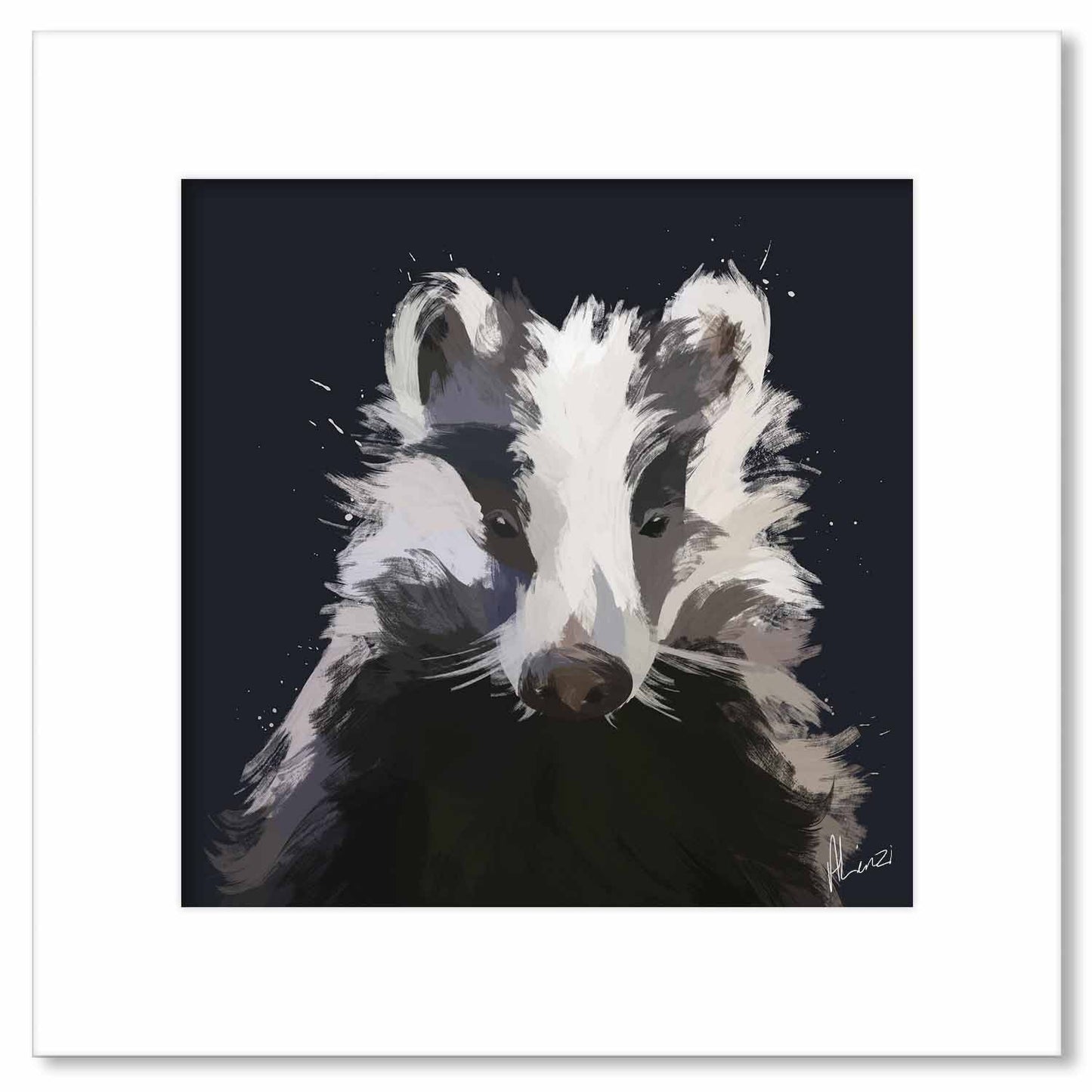 Black Badger Liquid Foil Print