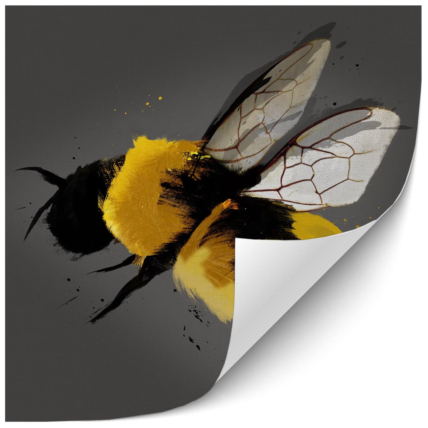 Bee-II Grey Painting Print
