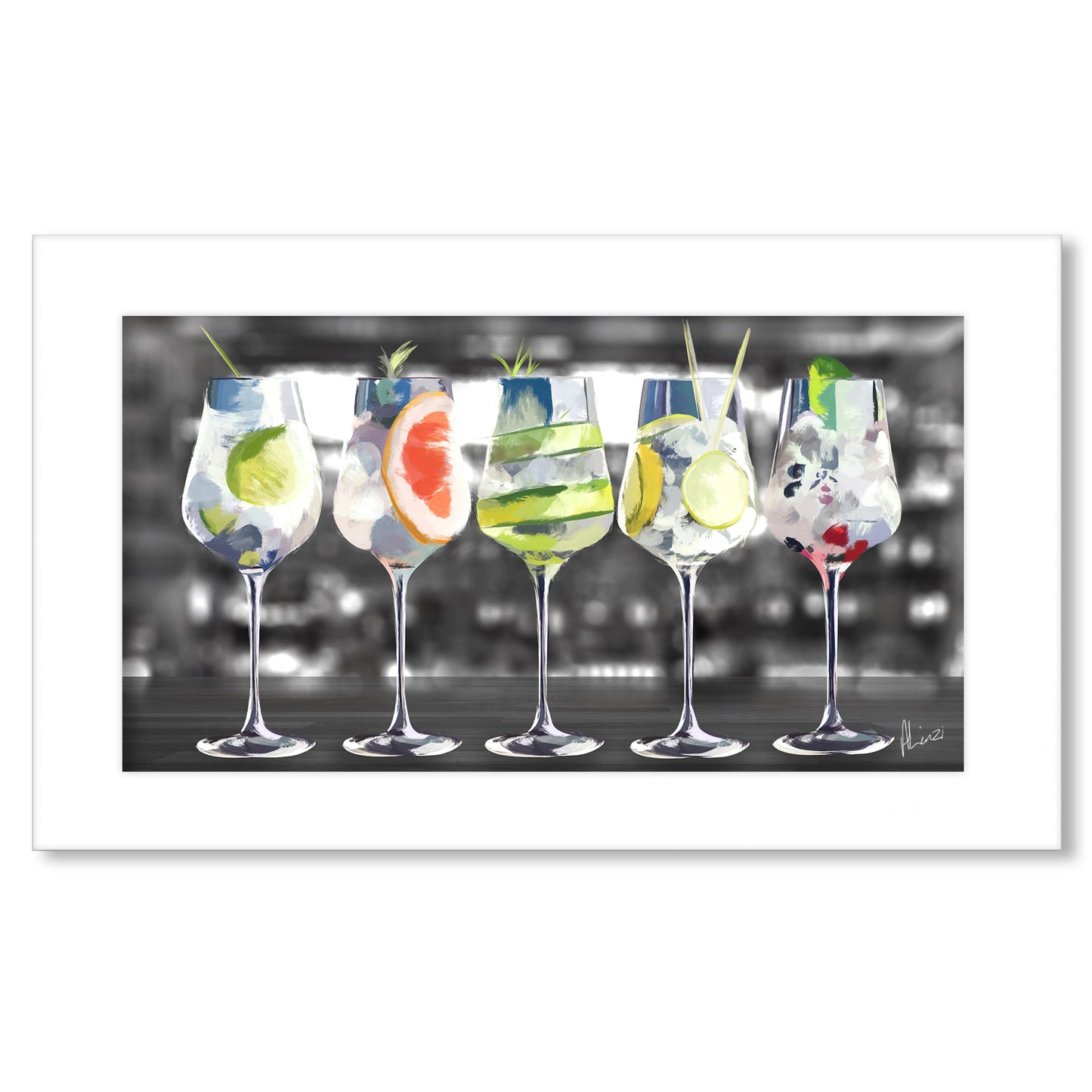 Gin Bar Painting Print Landscape