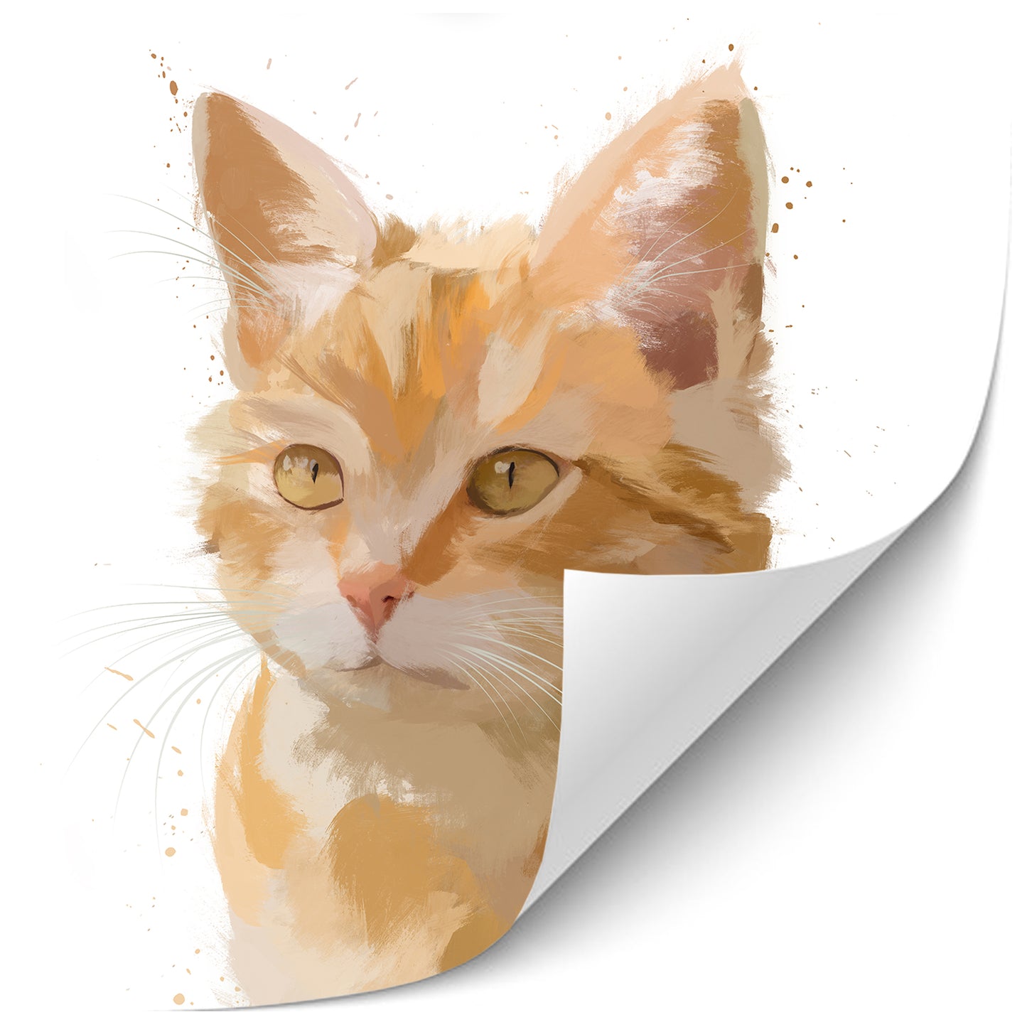 Cat Ginger Painting Print