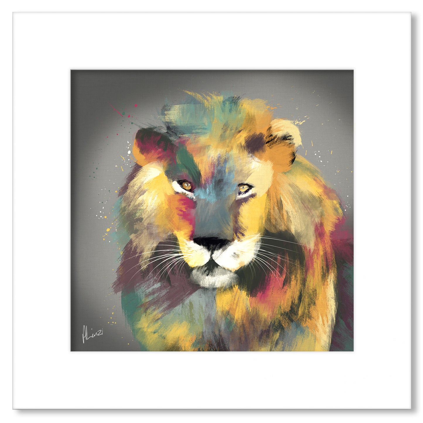 Lion Multi Painting Print