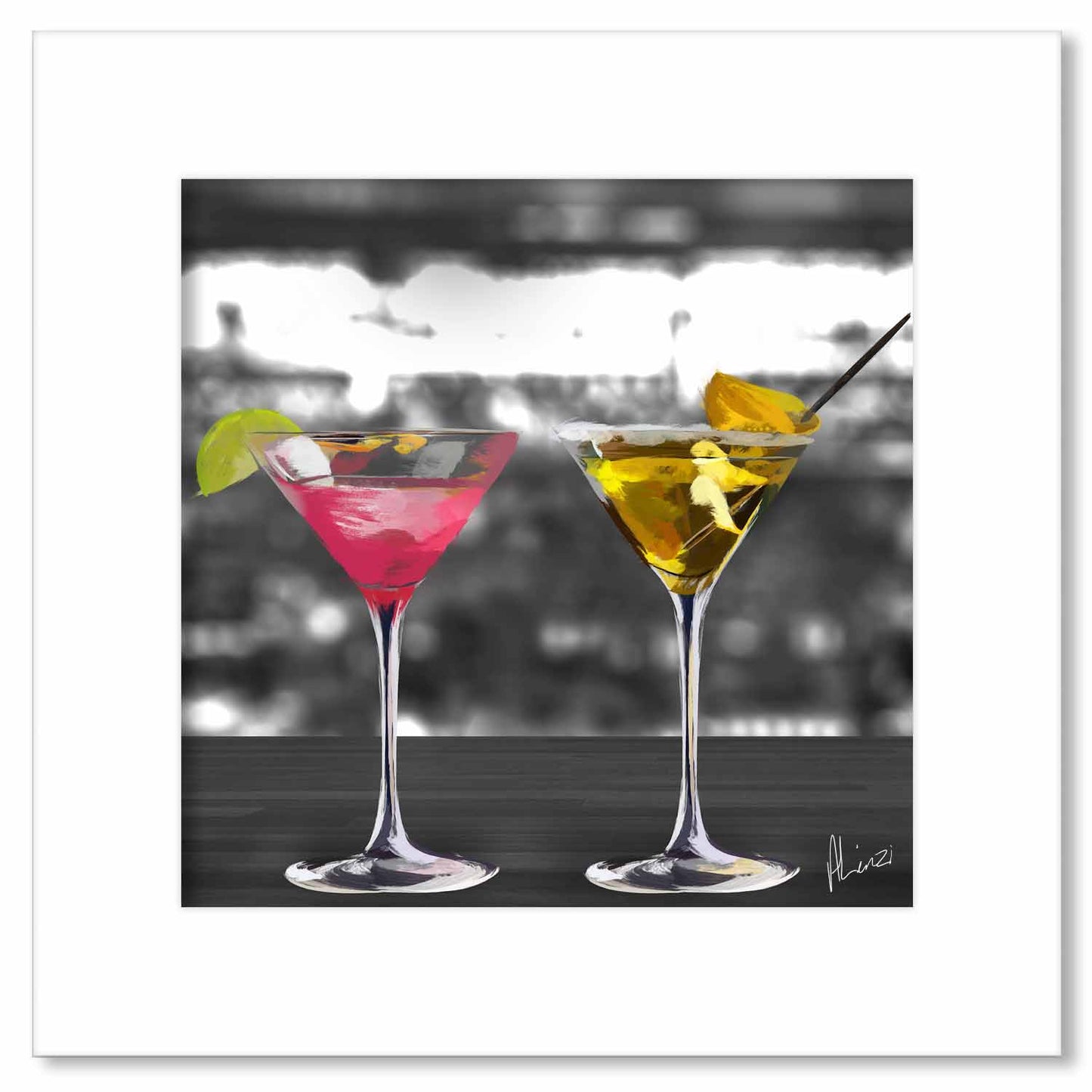 Cocktail Drinks Painting Print