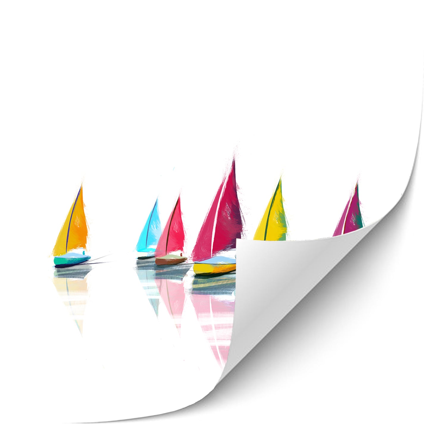 Sailing Reflect Painting Print