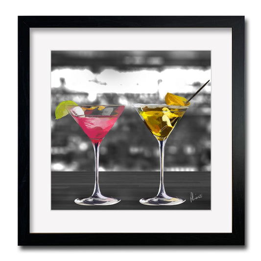 Cocktail Drinks Painting Print Framed