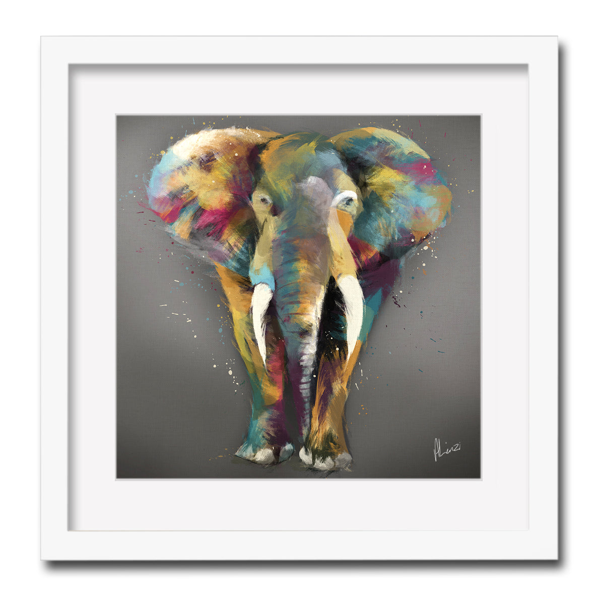 Abstract Elephant Painting- Liquid Foil Art by Aimee Linzi