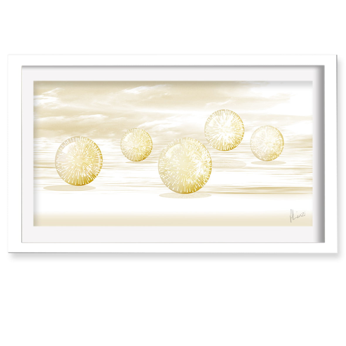 Golden Orbs Print Framed by Aimee Linzi