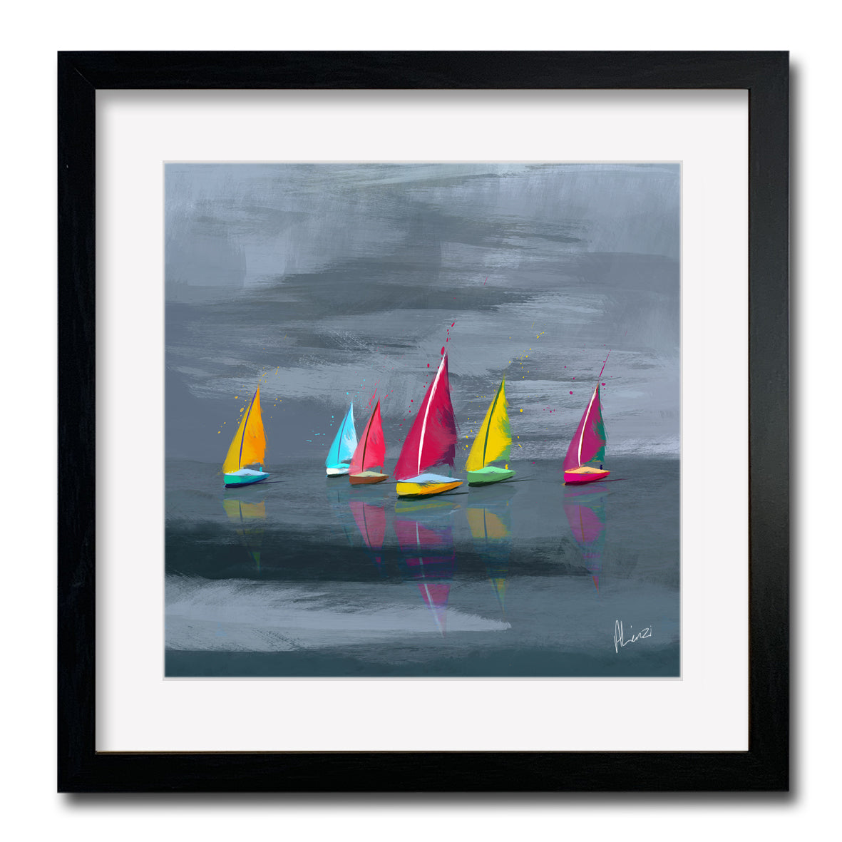 Sailing Painting Print Framed