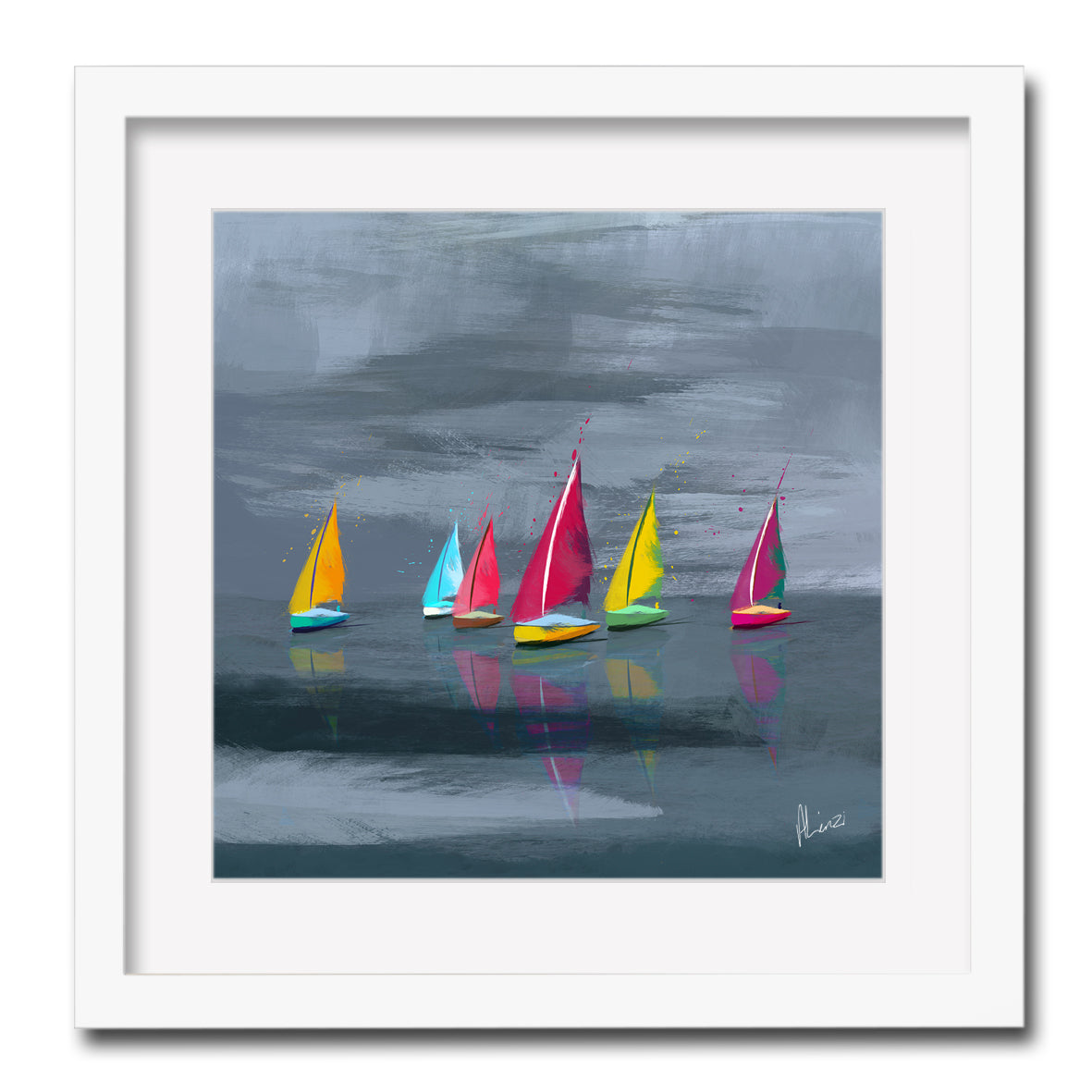 Sailing Painting Print Framed