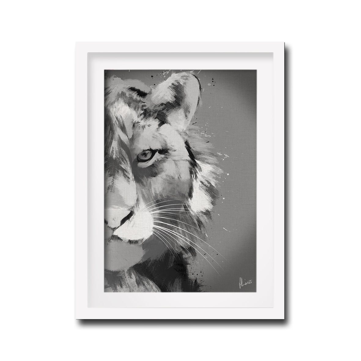 Black and White Tiger Painting by Aimee Linzi