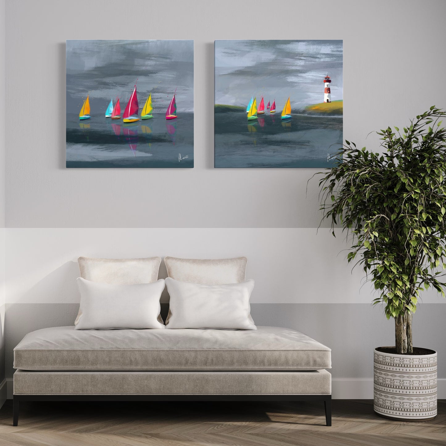 Sailing Painting Print on Canvas