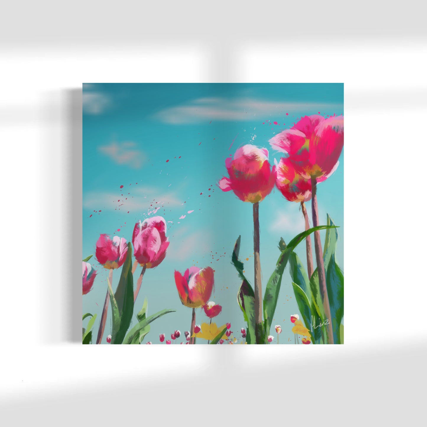 Tulip Meadow Painting Print on Canvas