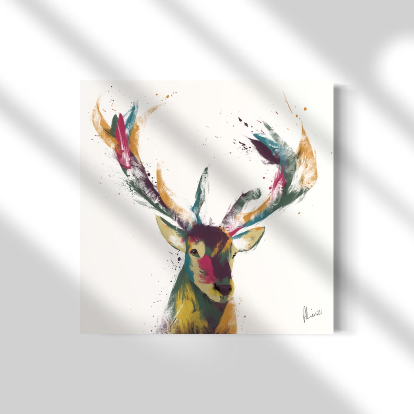 Stag Painting Print on Canvas