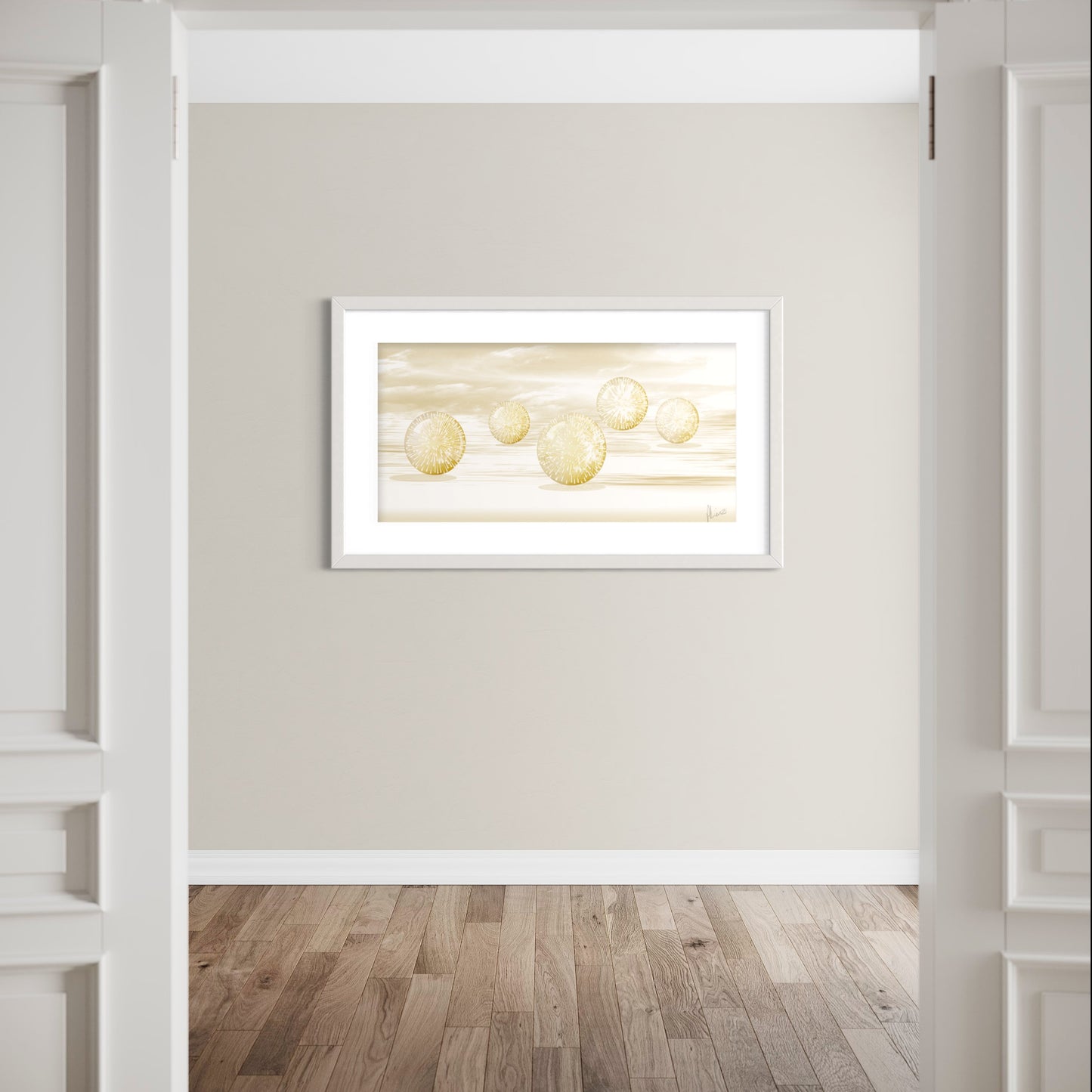 Golden Orbs Print Framed by Aimee Linzi
