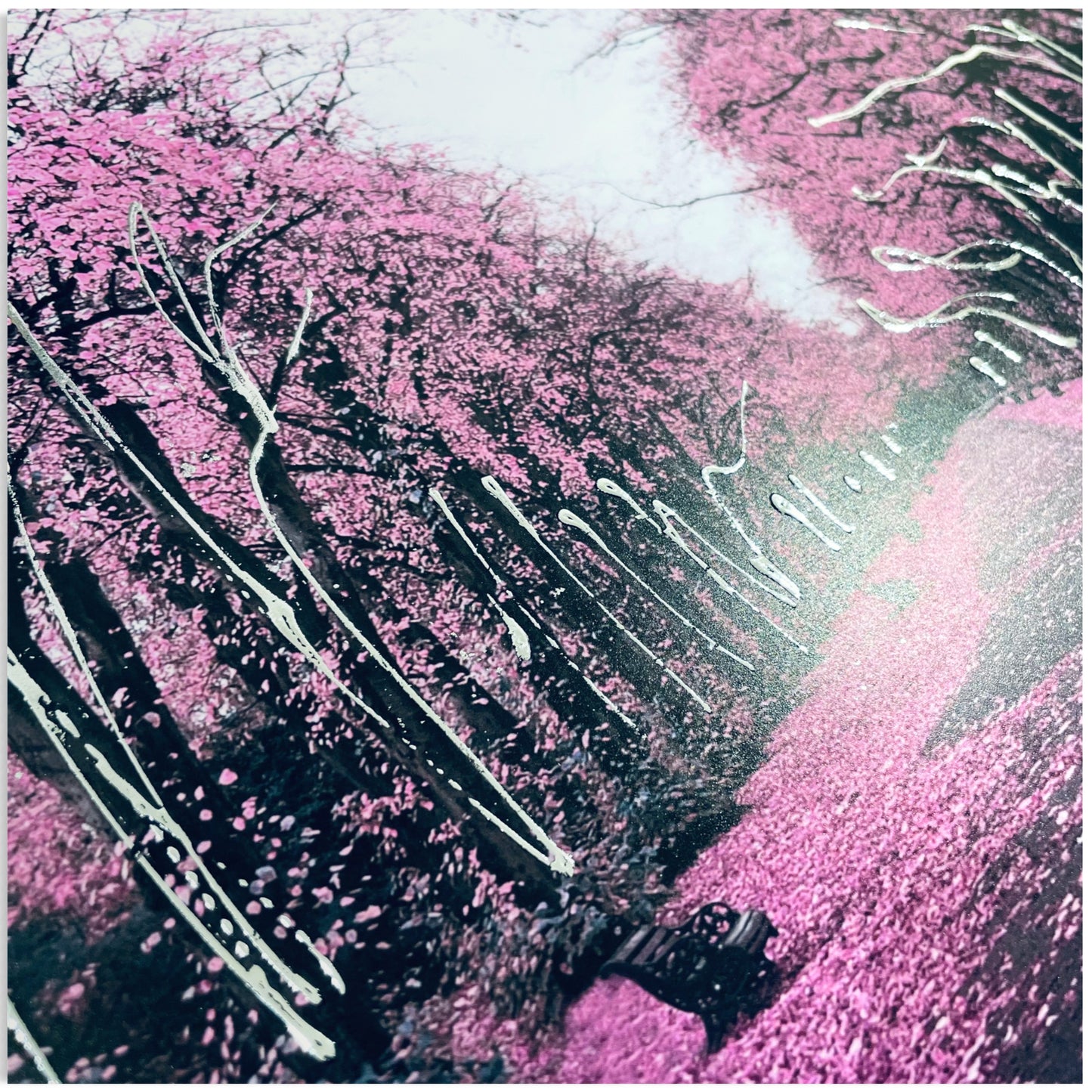 Trees Pink Painting Print Framed