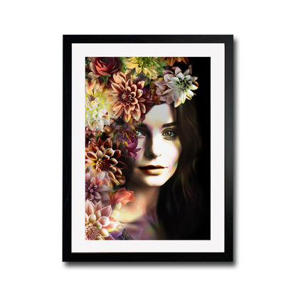 Floral Woman Autumn Season Framed Print