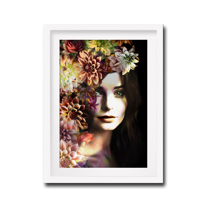 Floral Woman Autumn Season Framed Print