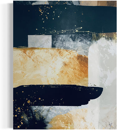 Gold Abstract 2 Painting Print on Canvas