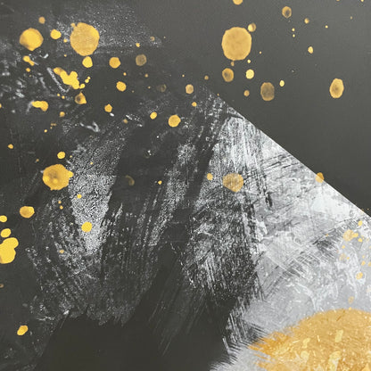 Gold Abstract 1 Painting Print on Canvas