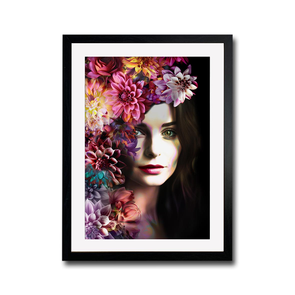 Floral Woman Spring Season Framed Print