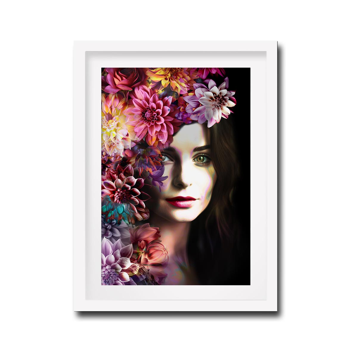 Floral Woman Spring Season Framed Print