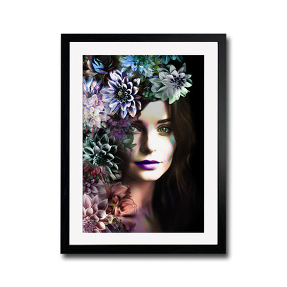 Floral Woman Winter Season Framed Print