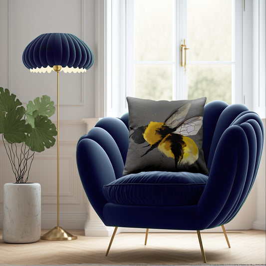 Bee 2 Grey Cushion by Aimee Linzi