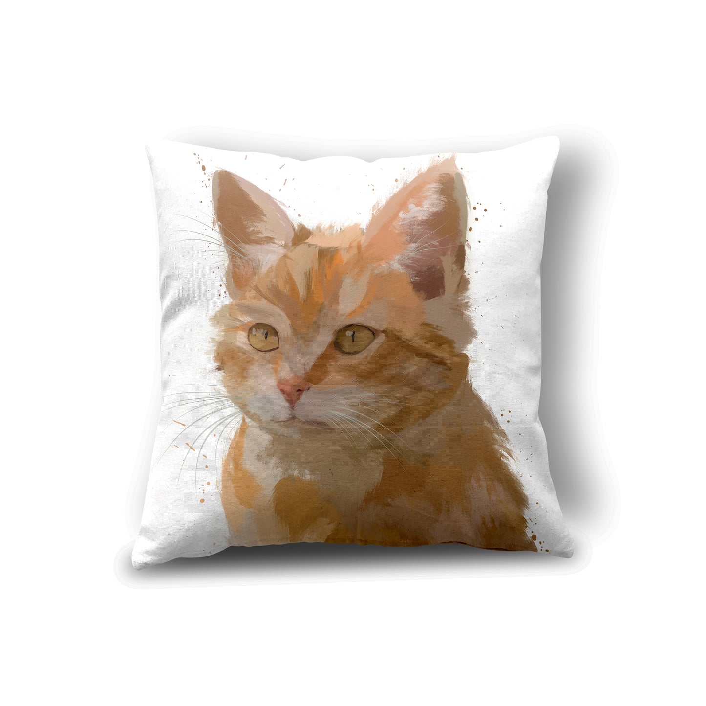 Cat Ginger Cushion 45 x 45cm Luxury Faux Suede