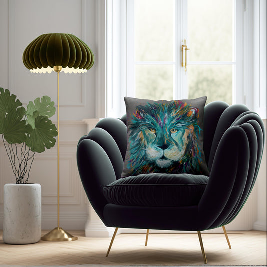 Lion 'King' Grey Cushion by Aimee Linzi