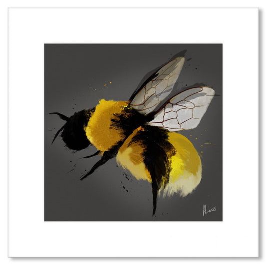 Bee-II Grey Painting Print