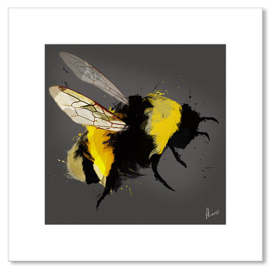 Bee-III Grey Painting Print