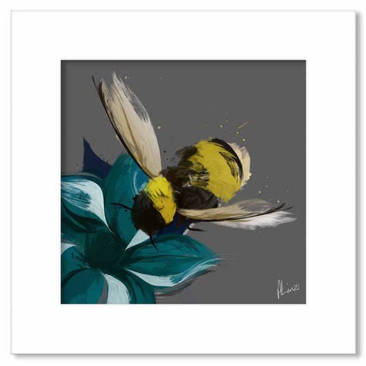 Bee In Flight Painting Print