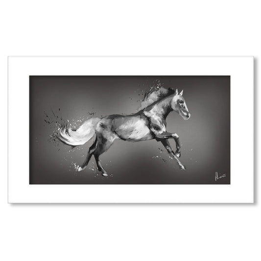 Silver Horse Painting Print  Landscape