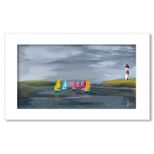 Lighthouse Painting Print  Landscape