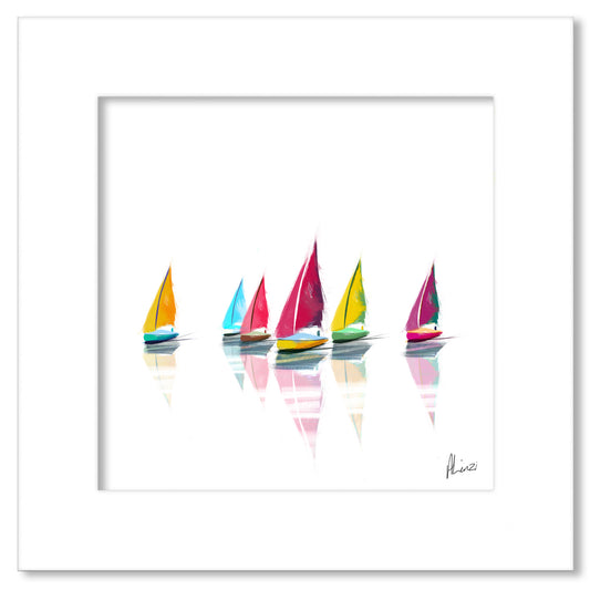 Sailing Reflect Painting Print