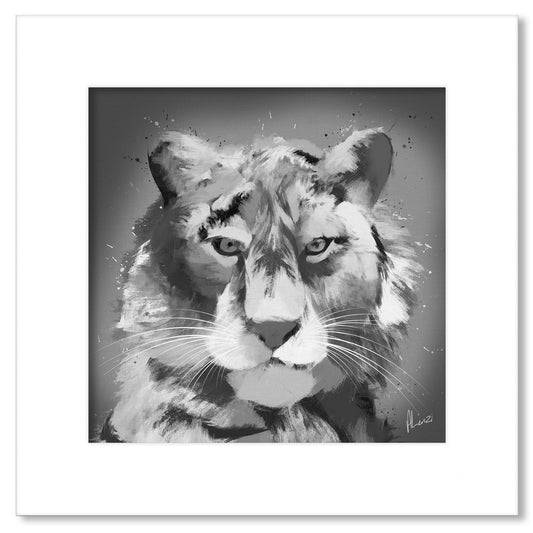 Tiger Silver Painting Print
