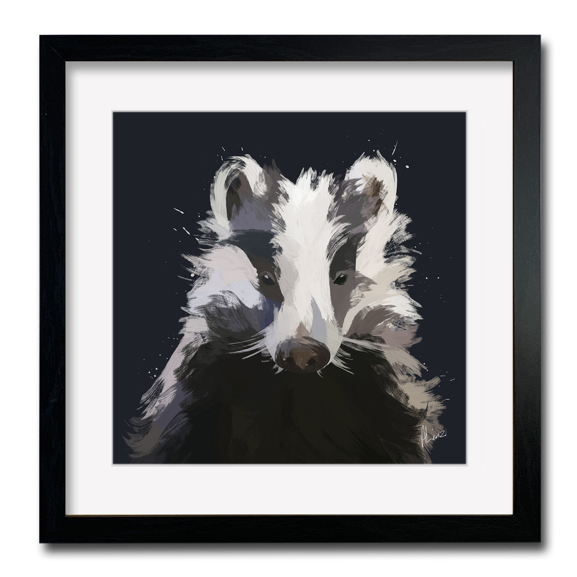 Black Badger Liquid Framed Print