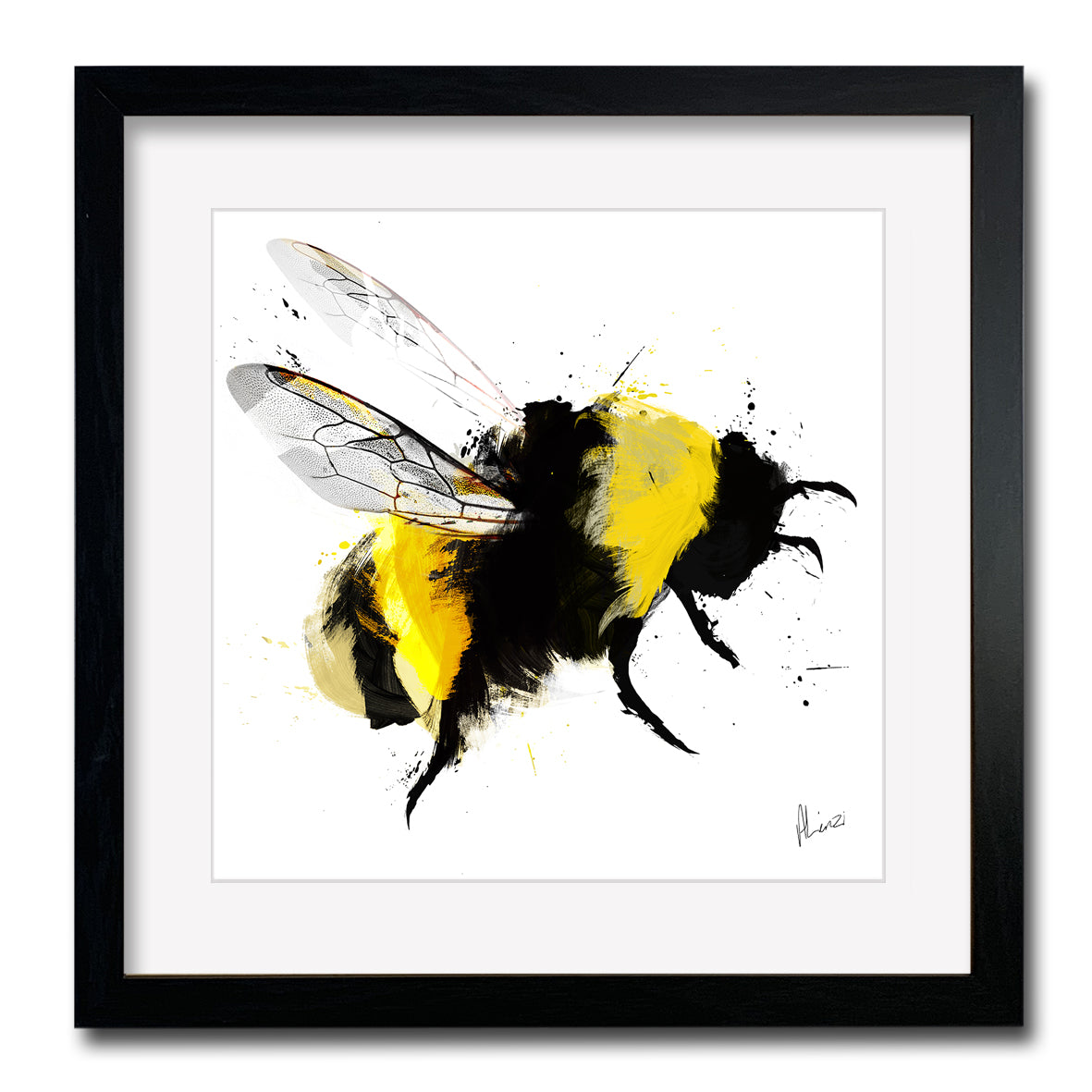 Bumblebee Gold Foil Framed Print by Aimee Linzi