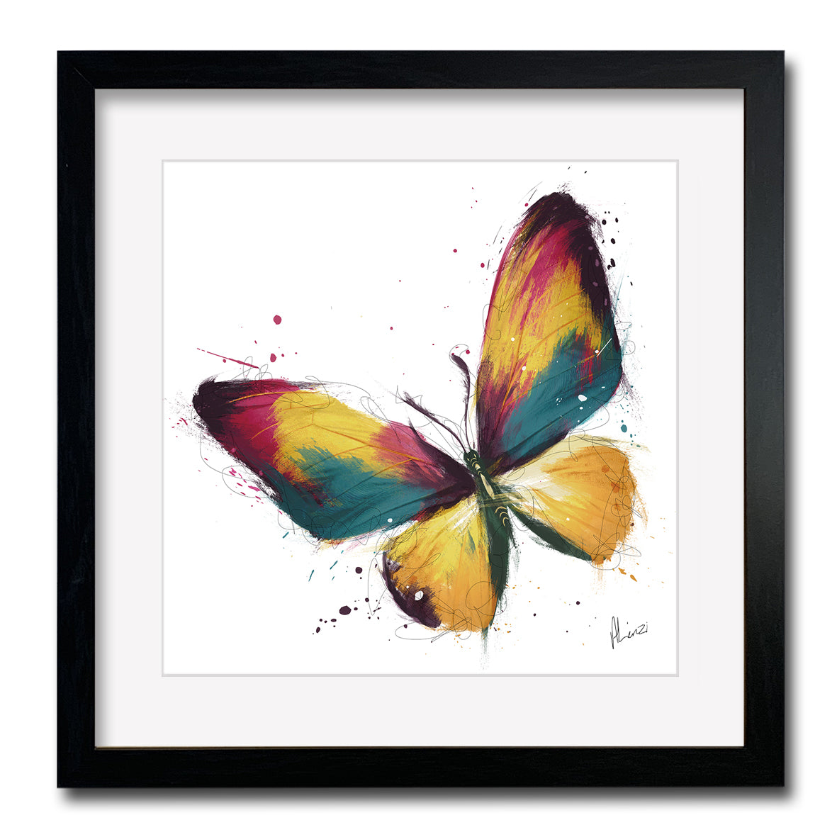 Butterfly Painting Print Framed