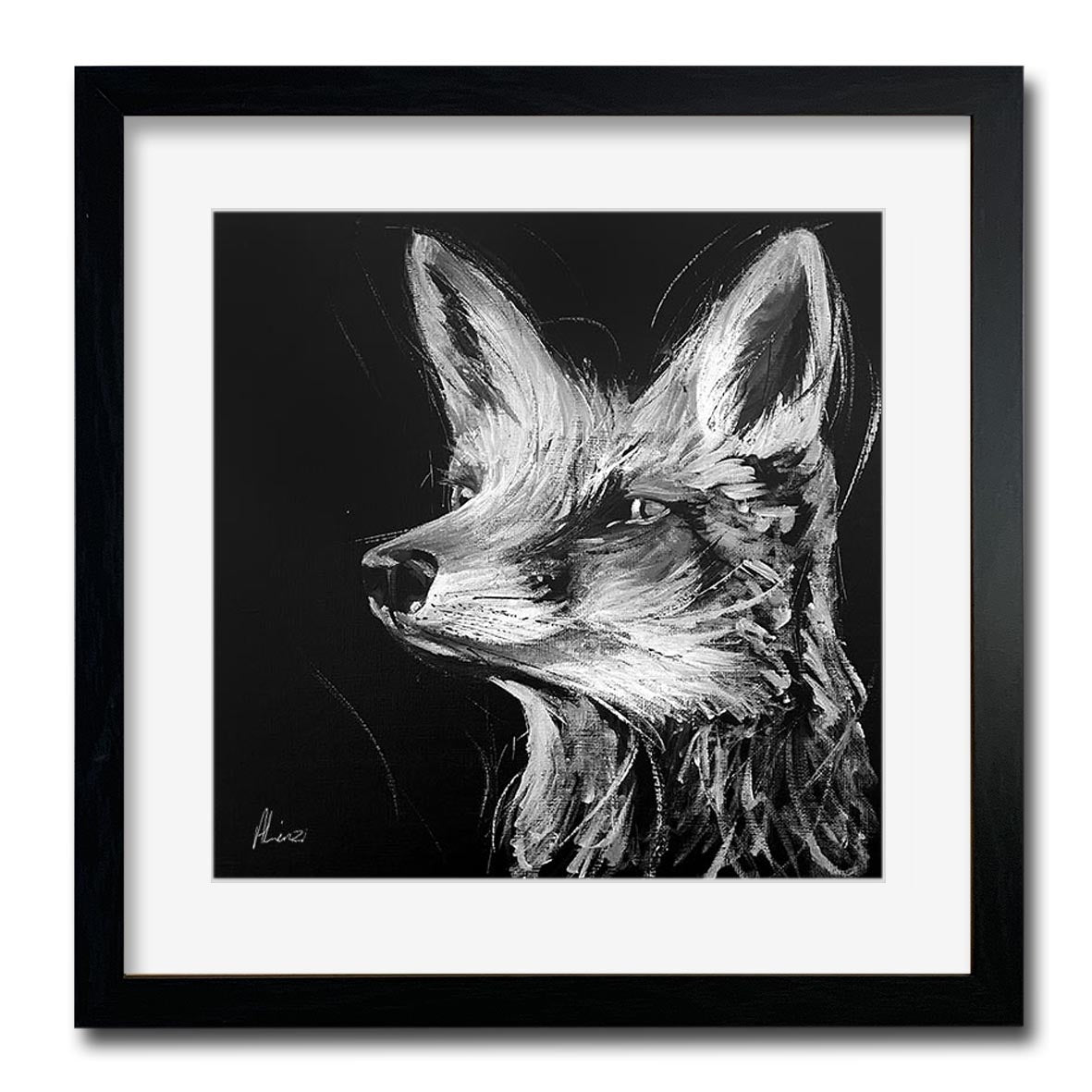 Fox Eclipse Print Wall Art Framed