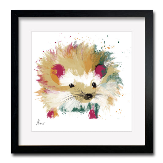 Hedgehog Painting Print Framed