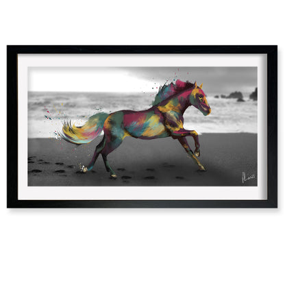 Colourful Horse Art- Liquid Foil Finished