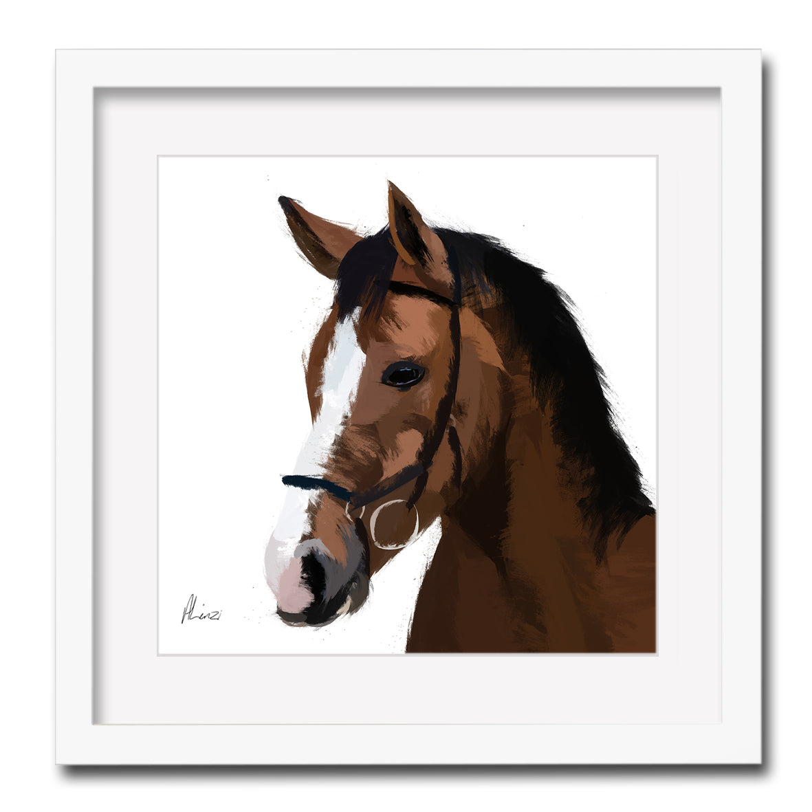 Horse Painting Print Framed