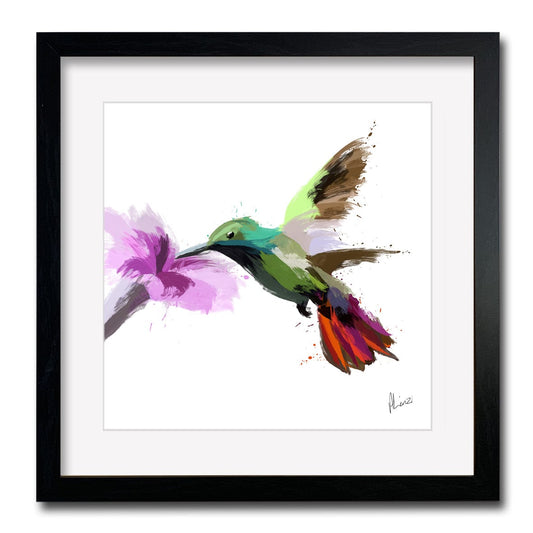 Hummingbird Painting Print Framed