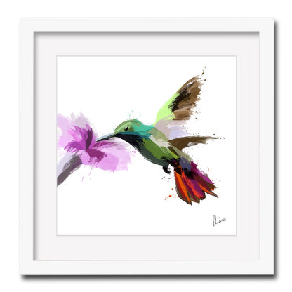 Hummingbird Painting Print Framed