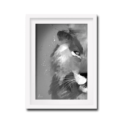 Black and White Lion Painting by Aimee Linzi